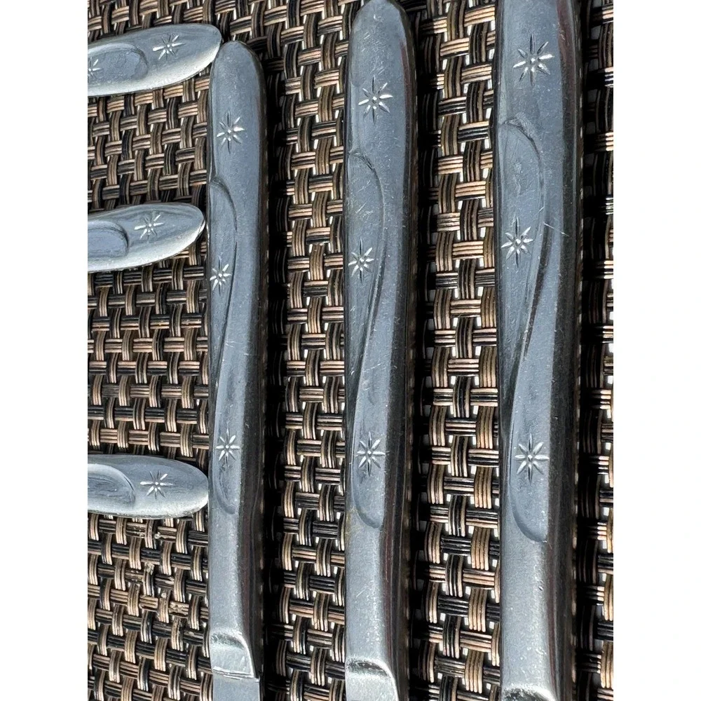 Americana Star Atomic Star Stainless Flatware Mid Century 14 Pc Spoons 1950s